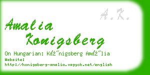 amalia konigsberg business card